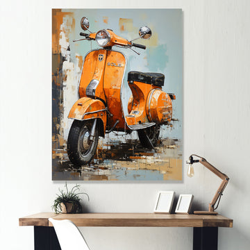 Scooter Escape - Scooter Canvas Wall Art